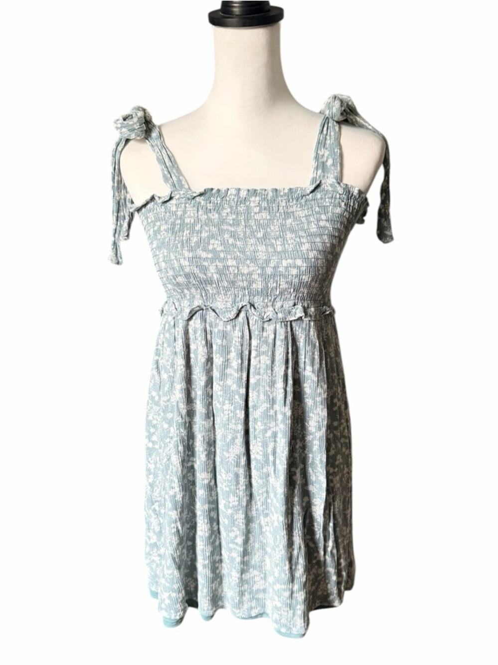 Lazy Sundays Sleeveless Dress White Green / Blue Small